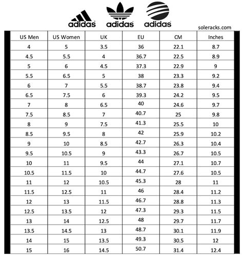 adidas unisex sizing